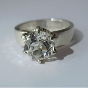 Custom made White topaz ring in sterling silver